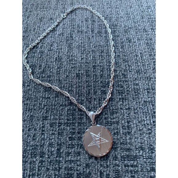 Blackinton Pewter Star Sparkle Bright  Pendant‎ Necklace 20" Rope Chain - Picture 3 of 7